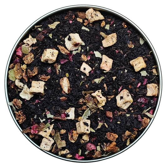 Thé noir délice aux poires en vrac avec morceaux de poires