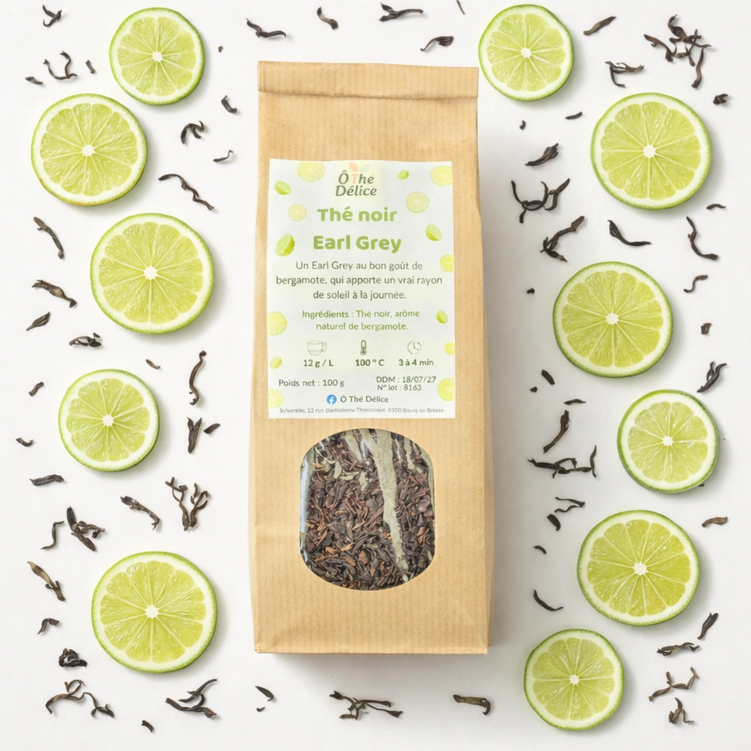 Sachet de thé noir Earl Grey à la bergamote Ô Thé Délice