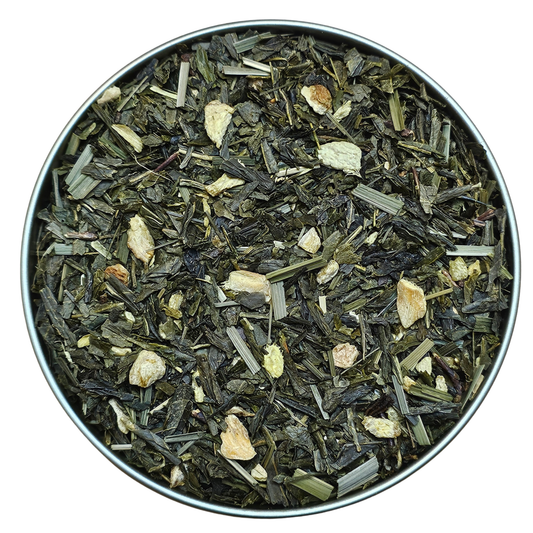 Thé vert sencha au gingembre, citronnelle et écorce de citron en vrac